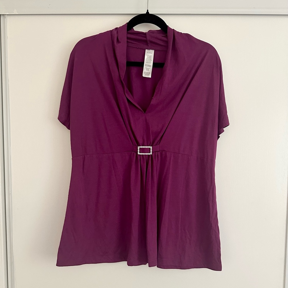 Women's Purple Blouse with Bling Detail